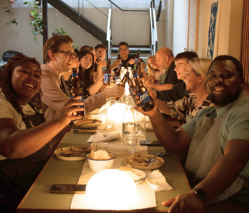 korean cooking class group photo at dear asia london