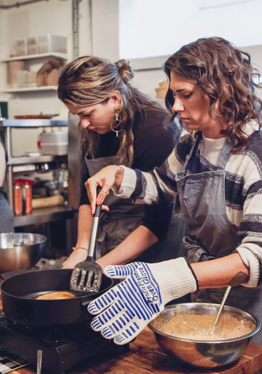 making kimchi jeon at korean cooking class with dear asia london