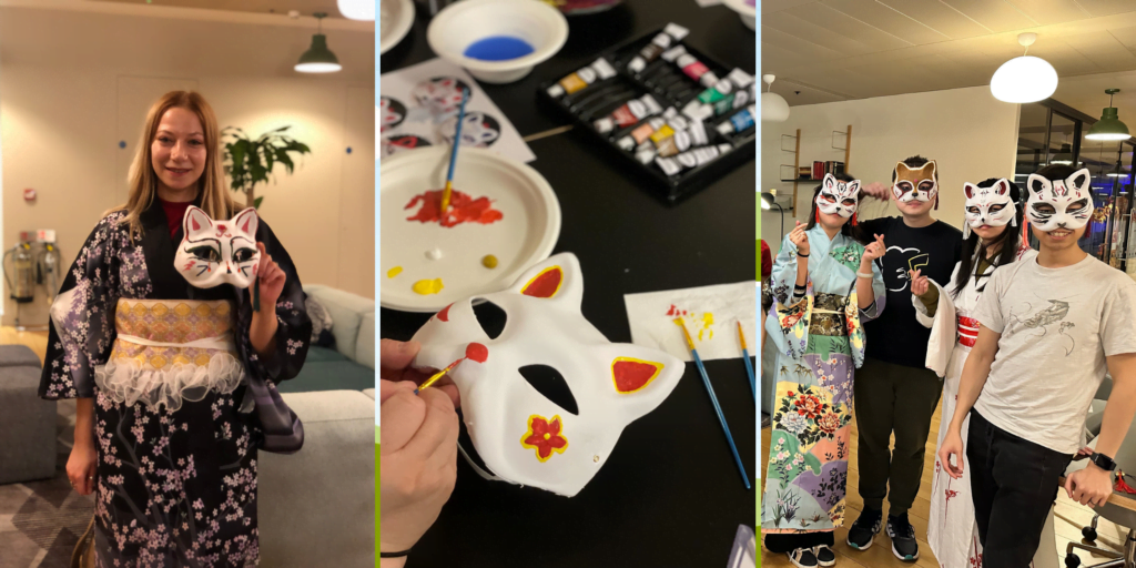 Halloween kitsune mask painting workshop