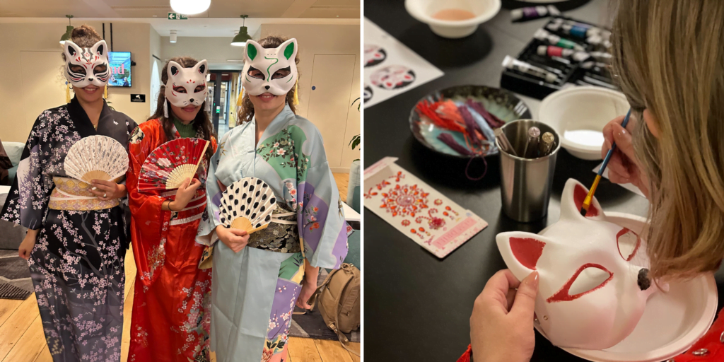 Halloween kitsune mask painting workshop